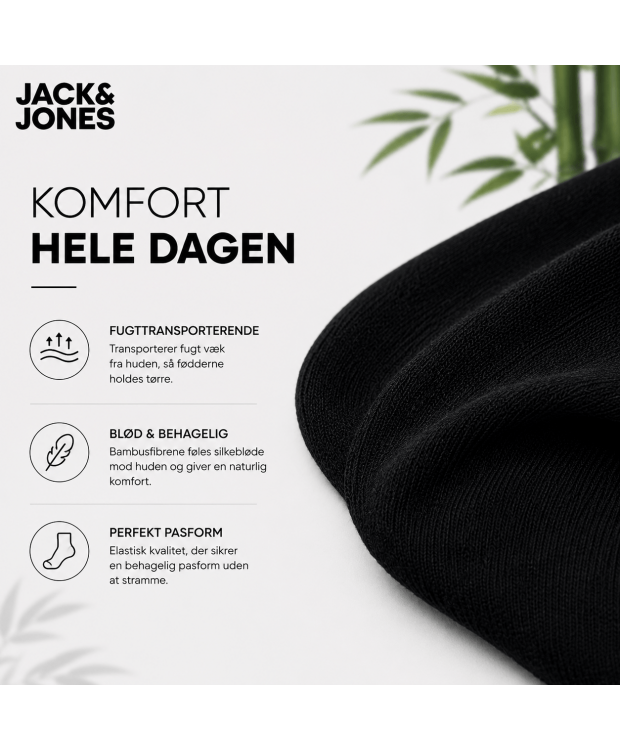 Jack & Jones Premium bambusstrømper 5-pak sort herre – Onesize billede 6