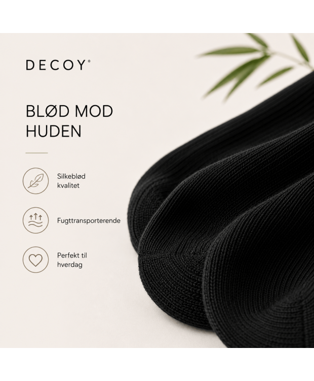 Decoy 3-pak sorte bambusstrømper til kvinder billede 3