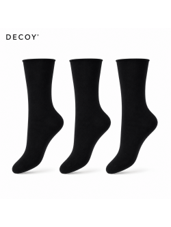 Decoy 3-pak sorte bambusstrømper til kvinder