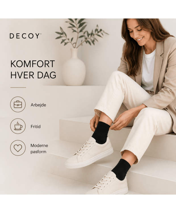 Decoy 3-pak sorte bambusstrømper til kvinder billede 2