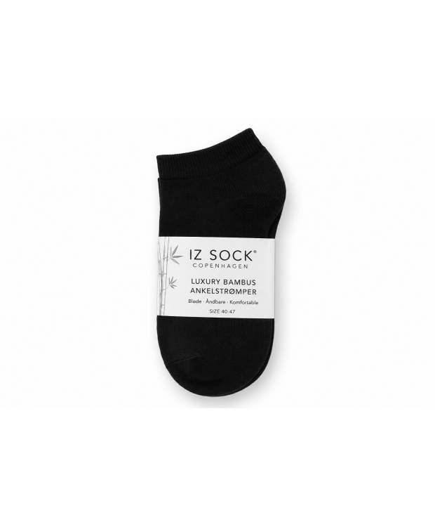iZ Sock Luxury bambus-ankelstrømper sort unisex billede 11