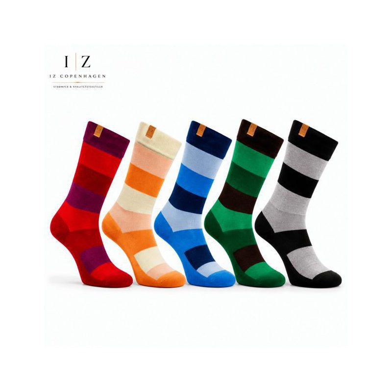 IZ Sock Copenhagen 5-pak bambusstrømper – brede striber billede 1