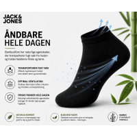 Jack & Jones bambus-ankelstrømper 5-pak sort til herre – Onesize