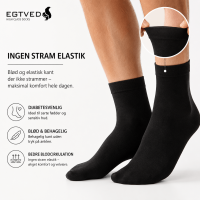 Egtved Bambusstrømper uden Elastik i Sort til Herre – Bløde, Åndbare & Komfort hele Dagen
