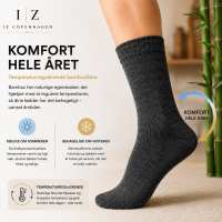 iZ Sock Copenhagen Premium Uldstrømper i Mørkegrå – Ultra Soft Merinould til Herre & Dame