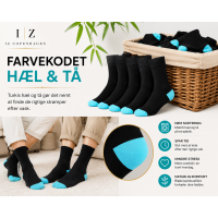 iZ Sock bambusstrømper sort/turkis, unisex