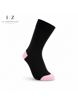 iZ Sock bambusstrømper med lyserød hæl og tå – unisex