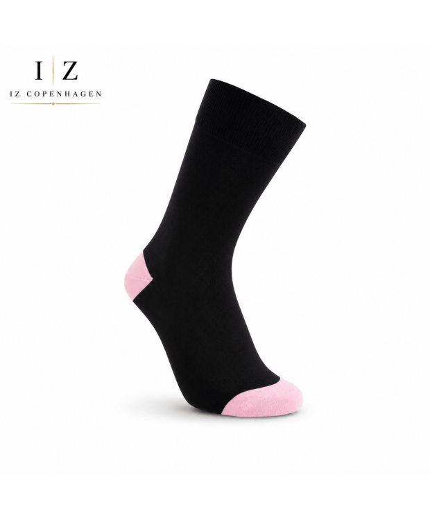 iZ Sock bambusstrømper med lyserød hæl og tå – unisex billede 1