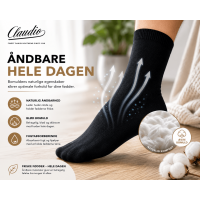 Claudio klassiske bomuldsstrømper sort herre 40–47