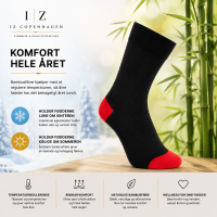 iZ Sock bambusstrømper sort/rød, unisex