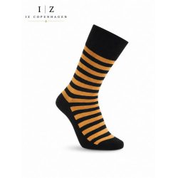 iZ Sock stribede bambusstrømper sort/orange unisex – OUTLET