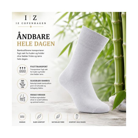 iZ Sock bambusstrømper i lysegrå til dame og herre – OUTLET