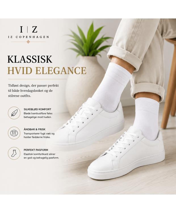 iZ Sock Copenhagen hvide bambusstrømper til dame og herre billede 5