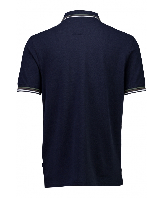Bison polo i Navy med grøn, brun og hvid stribe til herre billede 4