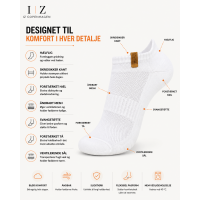 IZ Sock 3-pak hvide bomuldsankelstrømper – unisex