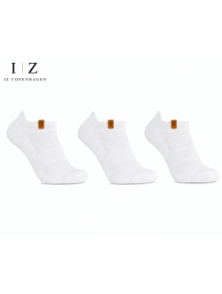 IZ Sock 3-pak hvide bomuldsankelstrømper – unisex