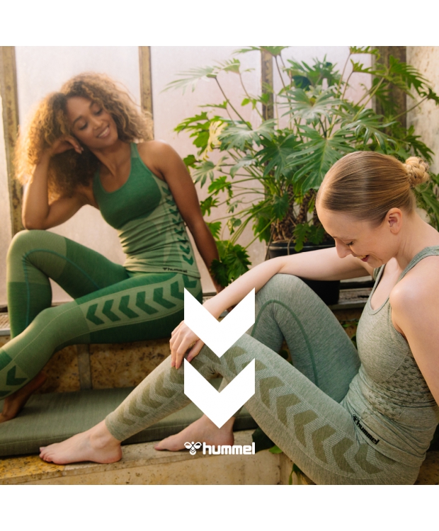 Hummel CLEA seamless mid waist tights Vetiver Melange – OUTLET billede 7