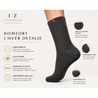 iZ Sock Copenhagen mørkegrå Luxury bomuldsstrømper unisex