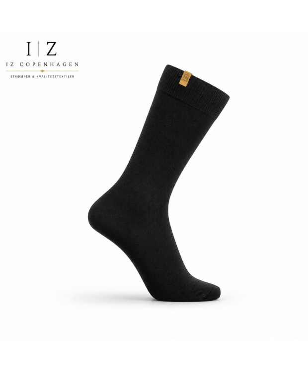 iZ Sock Copenhagen sorte Luxury bomuldsstrømper unisex billede 1