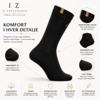 iZ Sock Copenhagen sorte Luxury bomuldsstrømper unisex