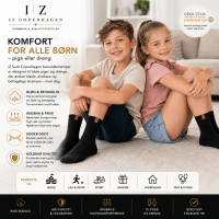 iZ Sock Copenhagen sorte bomuldsstrømper til børn