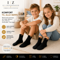 iZ Sock Luxury bambusstrømper sort til børn – 23–34