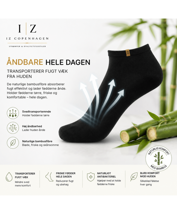 iZ Sock Luxury bambus-ankelstrømper sort til børn billede 2