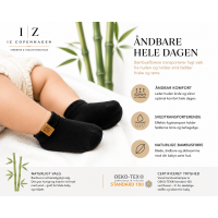 iZ Sock Luxury bambus-ankelstrømper sort til baby