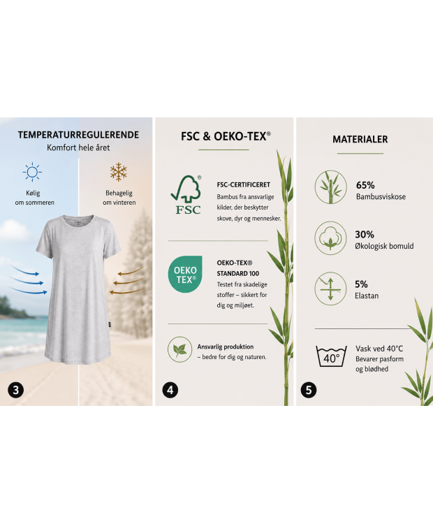 JBS of Denmark oversized bambus T-shirt – grå – kvinder billede 7