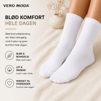 Vero Moda hvide bomuldsstrømper til kvinder - OUTLET