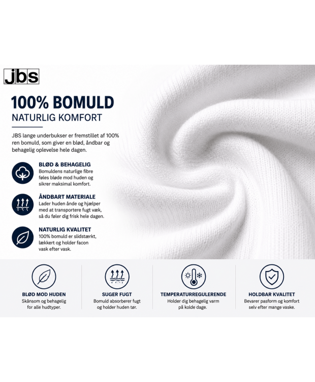 JBS long johns original hvid til herre i 100 % bomuld billede 4