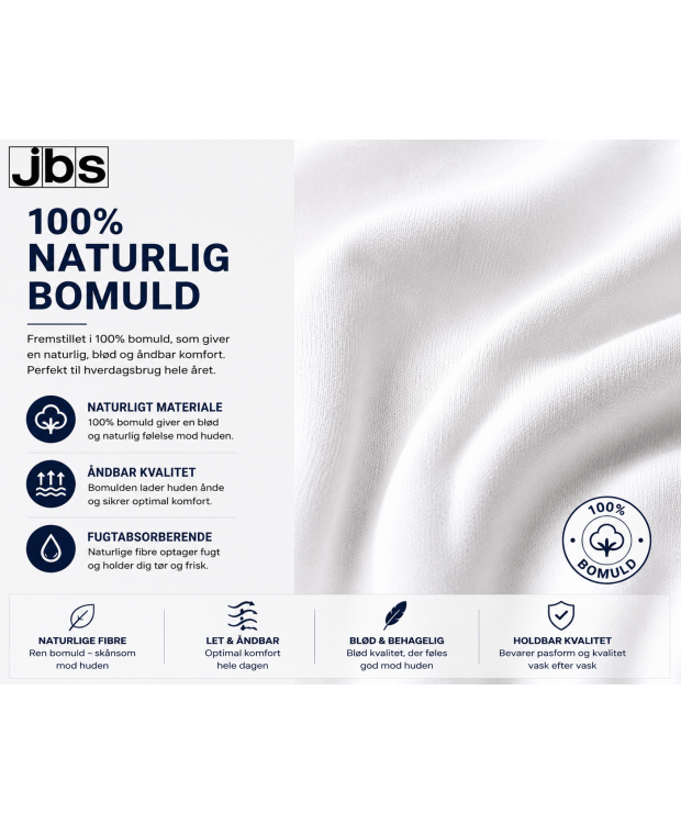 JBS grandad, short sleeve med knapper til herre – hvid billede 3