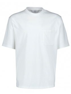 Lindbergh oversized cropped T-shirt med O-hals i hvid til herre