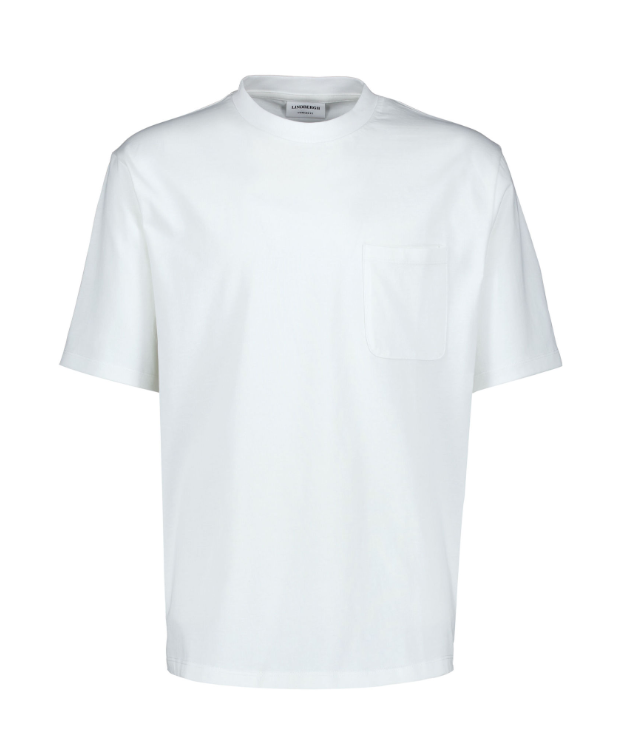 Lindbergh oversized cropped T-shirt med O-hals i hvid til herre billede 1