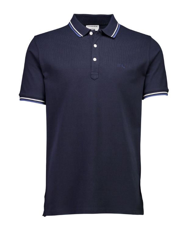 Lindbergh kortærmet polo i navy til herre billede 1