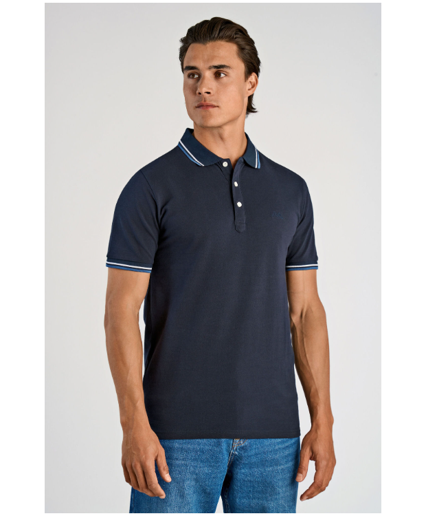 Lindbergh kortærmet polo i navy til herre billede 5