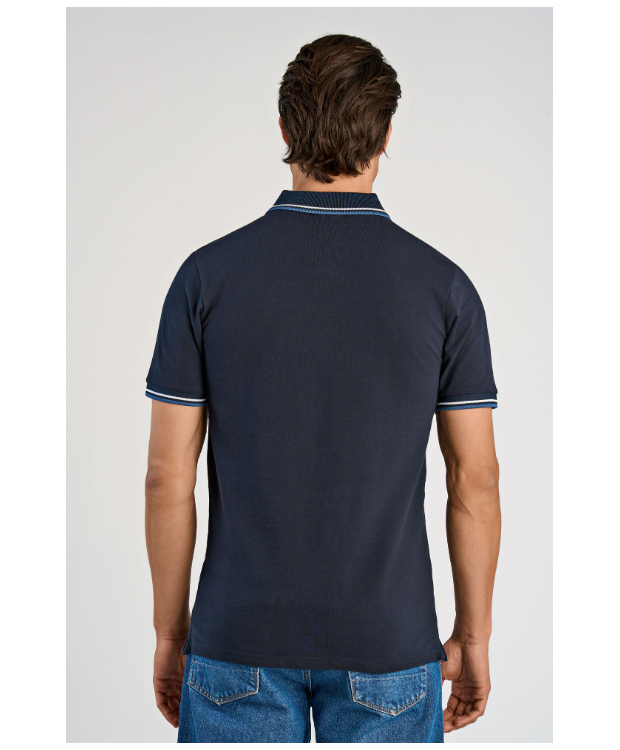 Lindbergh kortærmet polo i navy til herre billede 6