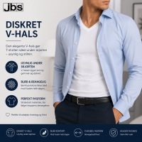 JBS 2-pack FSC V-neck bamboo til herre – hvid