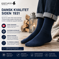 Egtved uldstrømper til herre – marineblå 75% uld