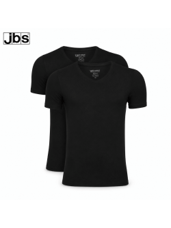 JBS 2-pack FSC V-neck bamboo til herre – sort