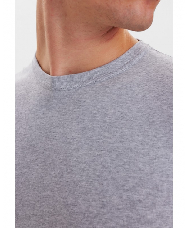 JBS bomulds-T-shirt med rund hals til herre – meleret grå billede 2