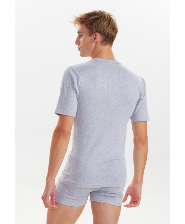 JBS bomulds-T-shirt med rund hals til herre – meleret grå billede 3