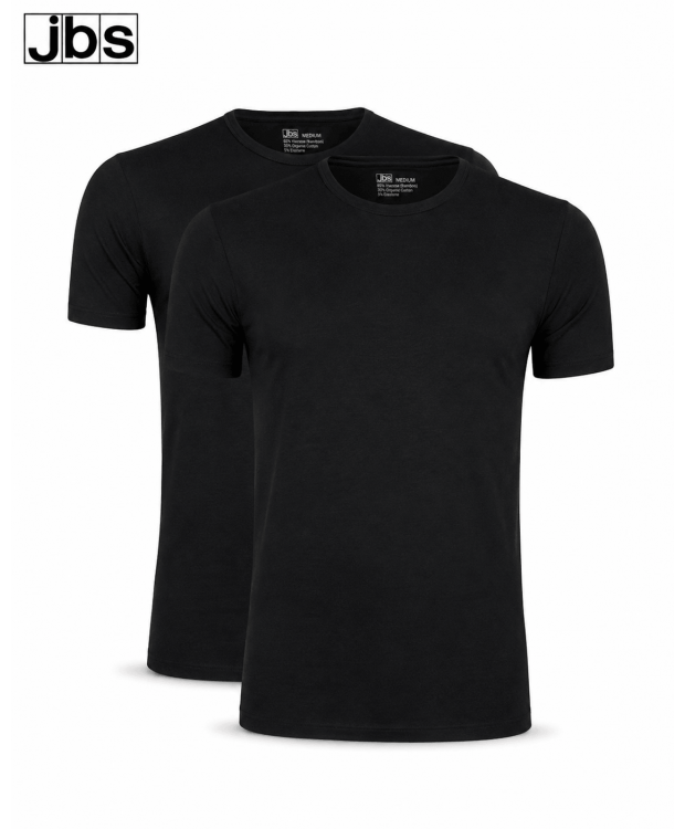 JBS bambus T-shirts med rund hals 2-pak til herre – sort billede 1
