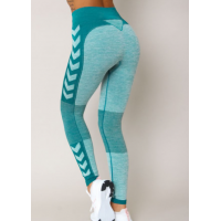 Hummel CLEA mid waist tights i petroleum melange til kvinder – OUTLET
