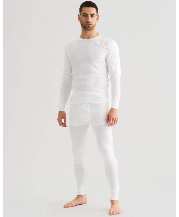 JBS Original Style 14 hvid langærmet T-shirt i bomuld til herre billede 8
