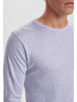 3 par Dovre bomulds-T-shirt grå med rund hals til herre
