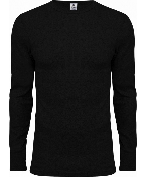 3 par Dovre bomulds-T-shirt sort med rund hals til herre – detaljebillede 6