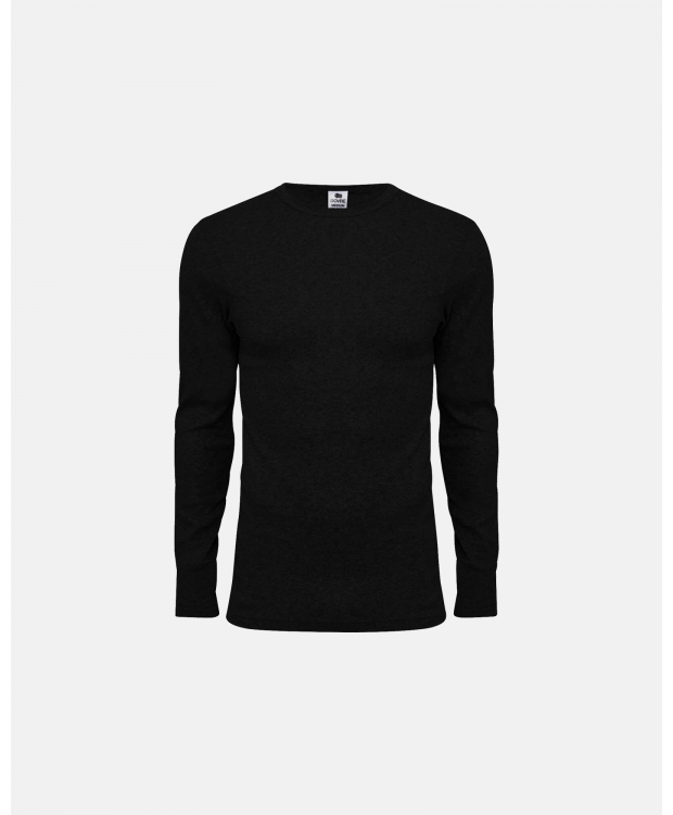 3 par Dovre bomulds-T-shirt sort med rund hals til herre – detaljebillede 7