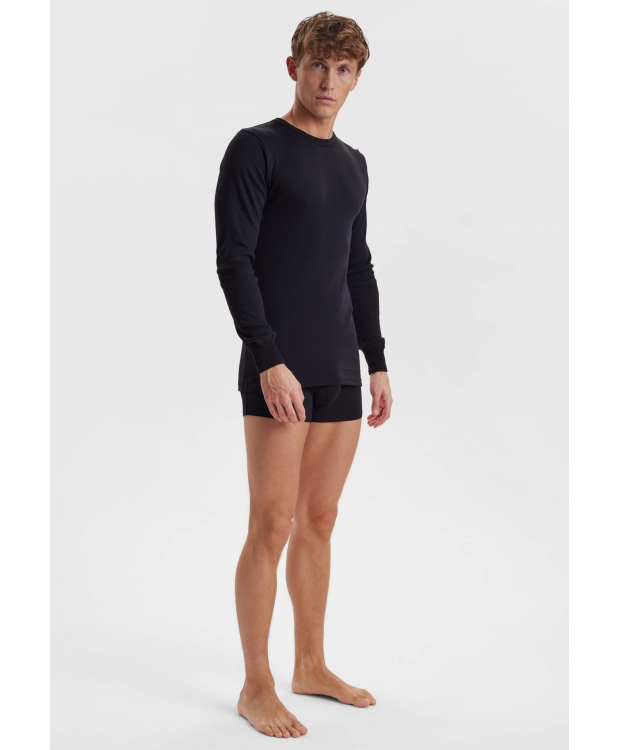 3 par Dovre bomulds-T-shirt sort med rund hals til herre – detaljebillede 8
