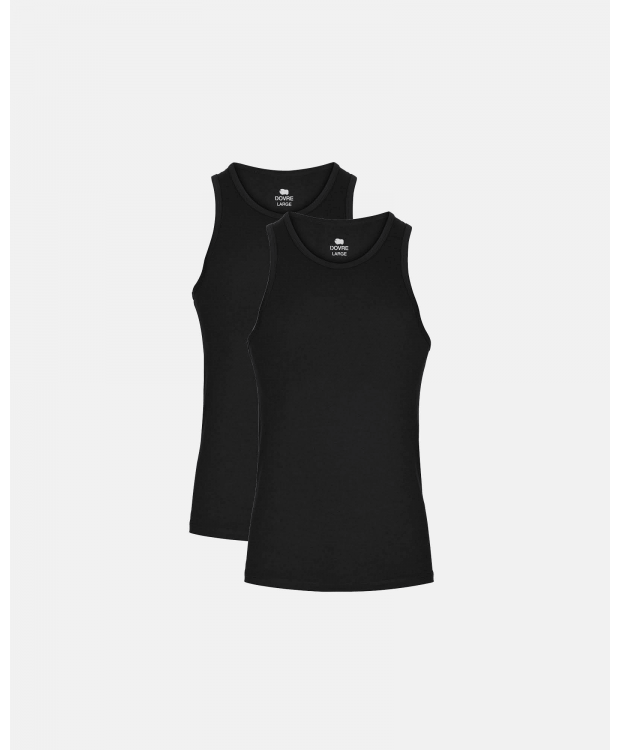 3 par Dovre bambus singlet-undertrøjer 2-pak sort til herre – detaljebillede 2